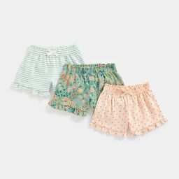 Mothercare Kids Multicolor Floral Print Shorts (Pack Of 3)-image-86