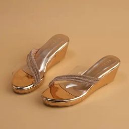 Eridani Women's Dina Rose Gold Cross Strap Wedges-image-67