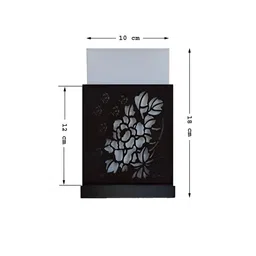Gojeeva Black and White Wooden Textured Square Shaped Wall Lamp image 2