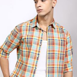 KETCH Men Opaque Checked Casual Shirt-image-39