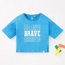 Ed-a-Mamma Kids Blue Graphic Print T-Shirt-image-89