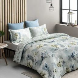 DDecor Esteem Floral Grey 210 TC Cotton Double Bedsheet with 2 Pillow Covers-picture-17