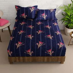 Bianca La-vogue Indigo Microfibre 152 TC Extra Smooth Double Size Bed Sheet with Pillow Cover-image-41