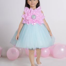Ministitch Girls Net Fit & Flare Dress with Bow-picture-19