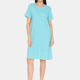 Zivame Blue Printed Night Dress-picture-48
