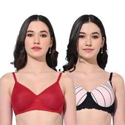 FIMS Red & Pink Printed Bras - Pack Of 2-picture-8