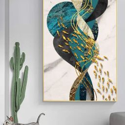 Art Street Printed Gold Cotton Canvas Wall Art-image-7