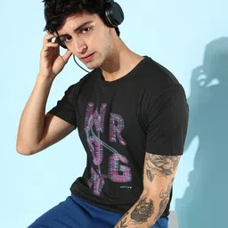 WROGN ACTIVE Men Dry Pro Brand Logo Printed Slim Fit Sports T-shirt-image-53