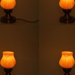 SOMIL Pack of 2 Gold-Toned Printed Glass Table Lamp-image-58