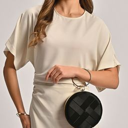 LAVIE Signature Buckle Detail Box Clutch-43