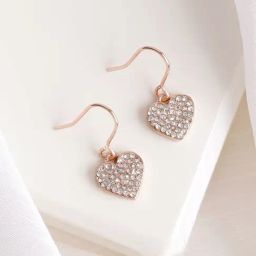 Joker & Witch Rose Gold The Party Edit Heart of Drop Earrings-31