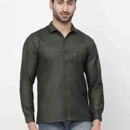 Lela Dark Green Regular Fit Shirt-image-20