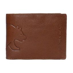 BROWN BEAR Stylish Pure Nappa Brown Leather Slim Bi-Fold Wallet for Men-image-33
