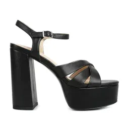 Rag & Co Women's Black Ankle Strap Sandals-image-50