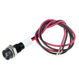 RS PRO White Panel Mount Indicator 12V DC, Mounting Hole Size 6 mm, Termination Type Lead Wires, IP Rating IP67, Model No 7227839-13