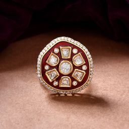Voylla Kundan Elegance Chandni Meena Ring-45