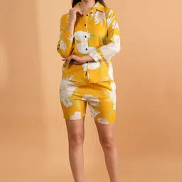 BAESD Floral Printed Shirt Collar Shirt With Short-picture-56