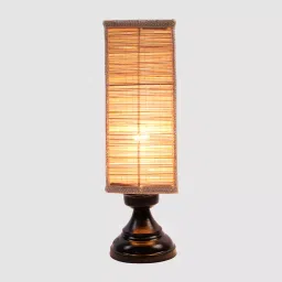 Tucasa NTU-290 B-22 Table Lamp with Metal Base (Beige) image 3