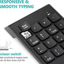 digitara Mini Numeric Keypad, 2.4Ghz Wireless Numeric Keypad, Mechanical Feel Number Pad, Keyboard 18 Keys USB Receiver Water-Proof for Laptop/Desktop/PC etc.(KBD-0111) image 4