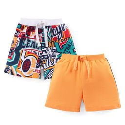 Babyhug Cotton Knit Shorts With Text Print Pack of 2 - Multicolour-picture-12