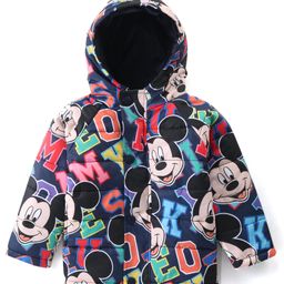 Babyhug Disney Woven Full Sleeves Hooded Padded Jacket With Mickey Mouse Graphics - Multicolour-image-67