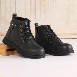 Pine Kids Winter Boots with Lace Up Closure -  Black-image-81