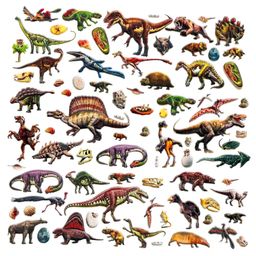 Bunie Dinosaur Theme 3D Stickers Set  4 Sheets Puffy Stickers for Kids-picture-14