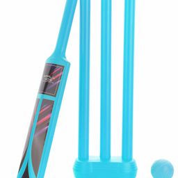 Aditi Toys Small Cricket Kit For Boys & Girls, Cricket Set With 1 Cricket Bat, 1 Plastic Ball, Bails, 3 Stumps With Stand Base, For Indoor & Outdoor Activity, Cricket Kit Set For Kids Above 5 (Blue)-6
