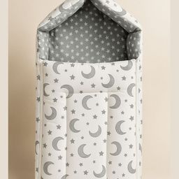 NeonateCare 3 in 1 Baby Carry Nest Moon and Star Print - white (color and design may vary)-image-64
