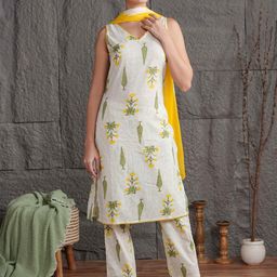 Anouk Women Off White Kurta Sets-picture-1