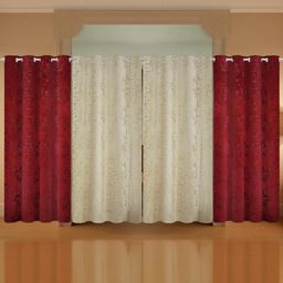 IVAZA Set of 4 Textured Velvet Curtains-9