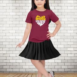 MGRS Girls Printed T-shirt with Skirt-picture-21
