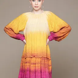 Label Ritu Kumar Abstract Print A-Line Dress-image-7
