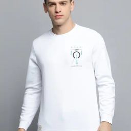 Showoff White Cotton Regular Fit Printed Sweatshirt-image-66