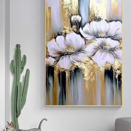 Art Street Printed Gold Cotton Canvas Wall Art-16