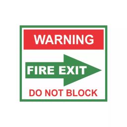 OISPL 254x305 cm Warning Fire Exit Left Arrow Safety Sign Board, OIS-FS-034-13