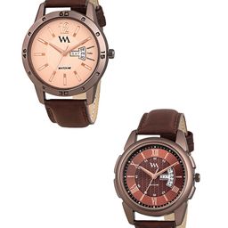 WM Men Brown & Peach-Coloured Analogue Watch DDWM-034-41