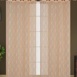 Galaxy Home Decor Beige Set of 2 Sheer Door Curtain-image-15