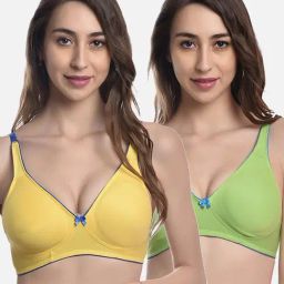 FIMS: Fashion is my Style Yellow & Green Everyday Bras - Pack Of 2-image-55