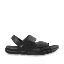 Mochi Men's Black Back Strap Sandals-image-25