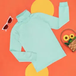 Pantaloons Junior Mint Green Regular Fit Full Sleeves Thermal Top-image-58