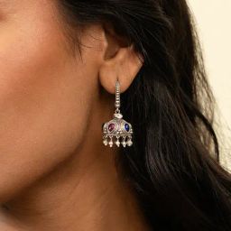 Shaya 92.5 Sterling Silver Feeling Haer Jhumki Earrings for Women-image-28
