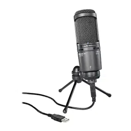 Audio Technica USB + Cardioid Condenser Microphone Black, AT2020-17