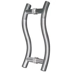 Implemental 254 mm(10 Inch) Glass Chrome S Type Glass Door Pipe Pull Handle (Set of 2)-13