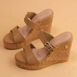 Eridani Women's Nessa Beige Wedges-image-59