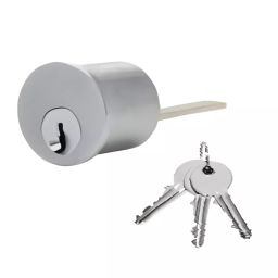 GEZE Cylinder For Exit Door With 3 Keys, 30 mm Diameter, SS Finish and SS + Brass Body, 8115630-image-47