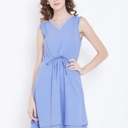 DODO & MOA Blue A-Line Dress-picture-49