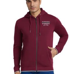 Being Human Red Cotton Regular Fit Printed Hooded Sweatshirt-image-79