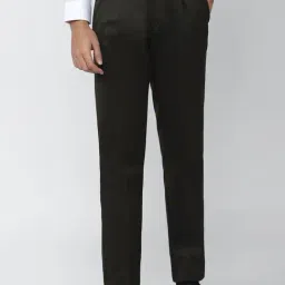 Van Heusen Dark Brown Regular Fit Pleated Trousers-image-72