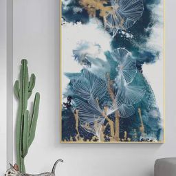 Art Street Printed Gold Cotton Canvas Wall Art-image-60